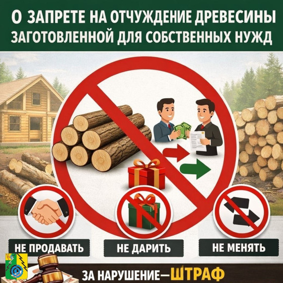 О запрете на отчуждение древесины, заготовленной гражданами для собственных нужд.